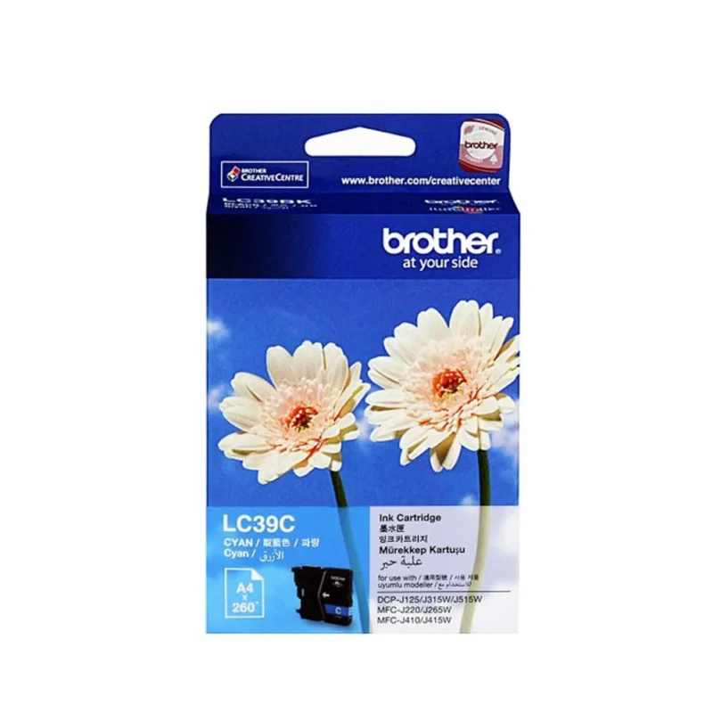 Brother LC 39 Cyan Cartridge (LC3C) Toner
