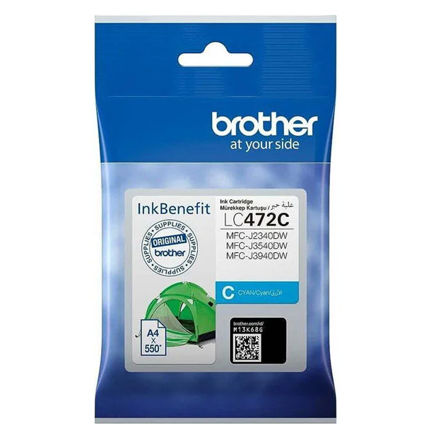 Brother LC472 Cyan Genuine Ink Cartridge, LC472C