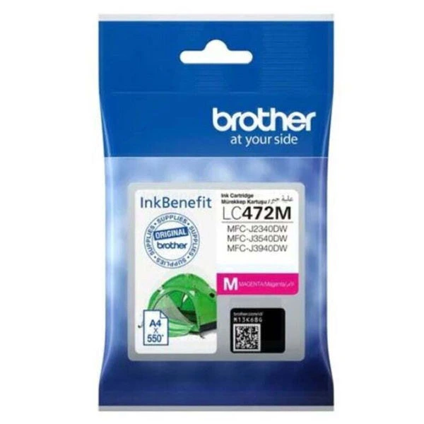 Brother LC472 Magenta Genuine Ink Cartridge, LC472M