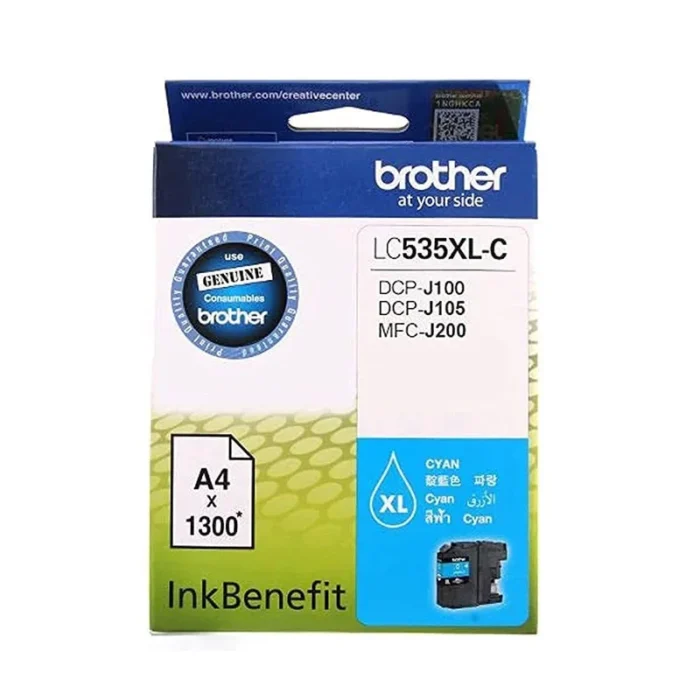 Brother LC535XL Cyan Original Ink Cartridge, LC535XL-C