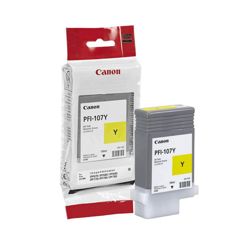 Canon PFI-107Y Yellow Dye Ink Tank Original Cartridge 130 ML