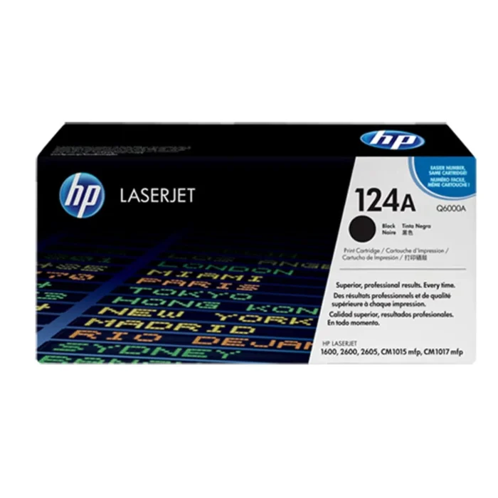 HP 124A Black Original Laserjet Toner Cartridge, Q6000A