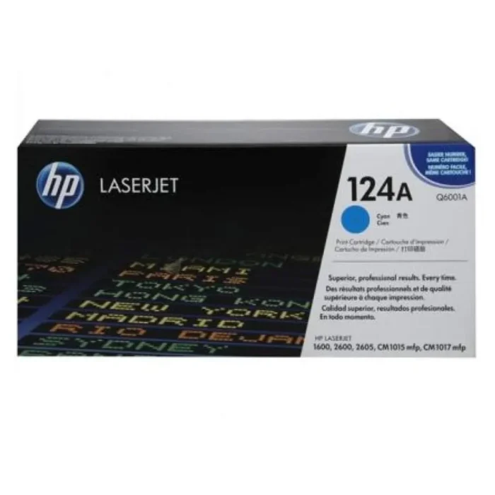 HP 124A Cyan Original Laserjet Toner Cartridge, Q6001A