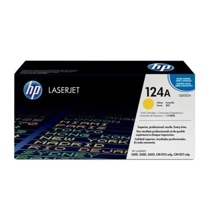 HP 124A Yellow Original Laserjet Toner Cartridge, Q6002A