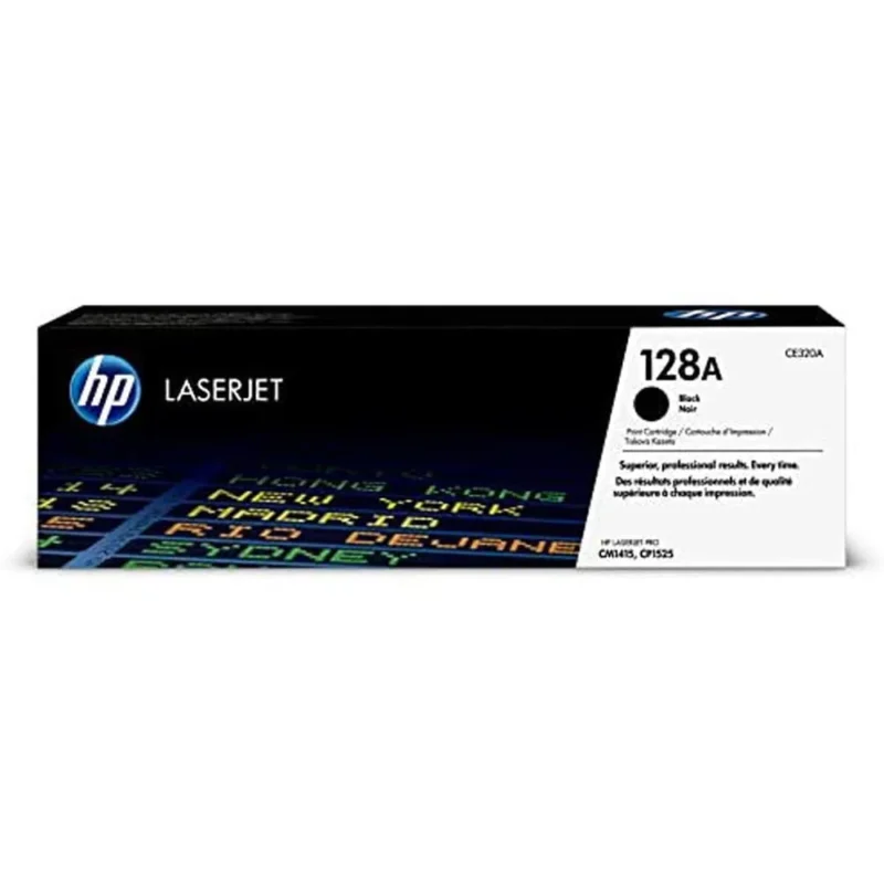 HP 128A Black Original Laserjet Toner Cartridge, CE320A