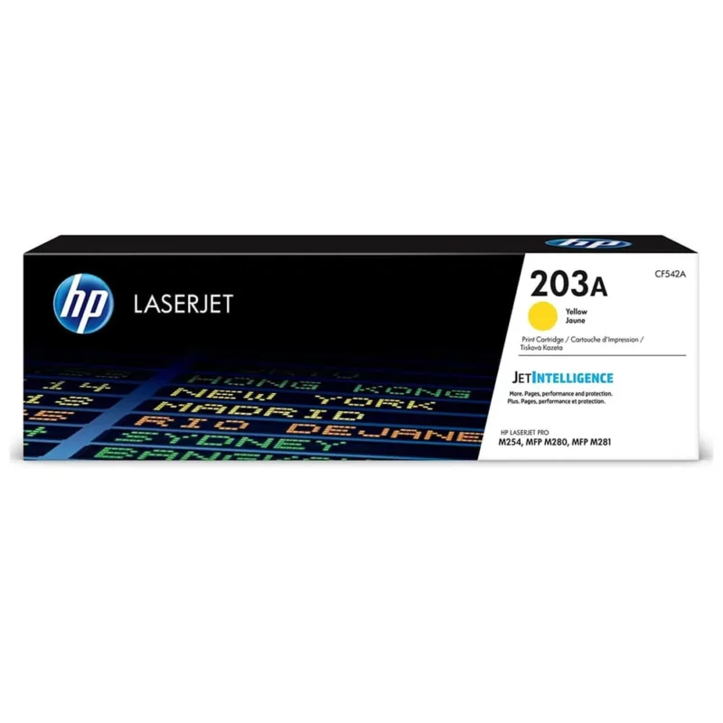 HP 203A Yellow Original Laserjet Toner Cartridge, CF542A