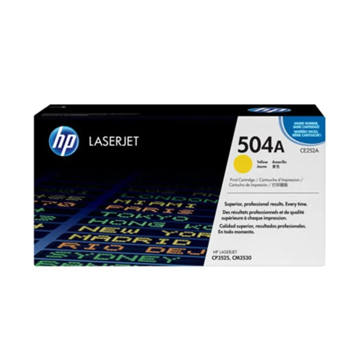 HP 504A Yellow Original Laserjet Toner Cartridge, CE252A
