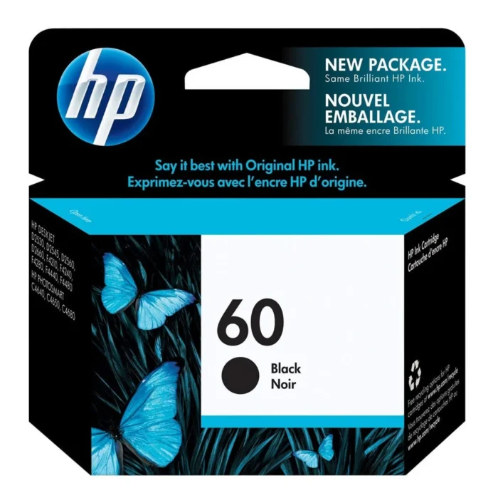 HP 60 Black Original Ink Cartridge, CC640WA