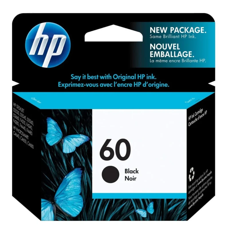 HP 60 Black Original Ink Cartridge, CC640WA