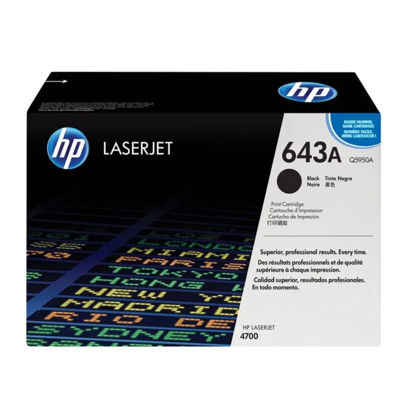 HP 643A Black Original Laserjet Toner Cartridge, Q5950A