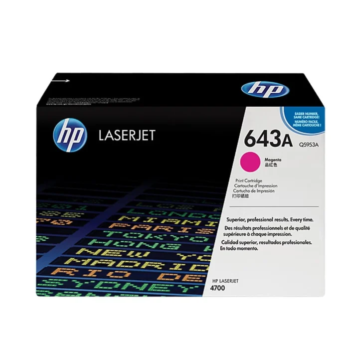 HP 643A Magenta Original LaserJet Toner Cartridge, Q5953A