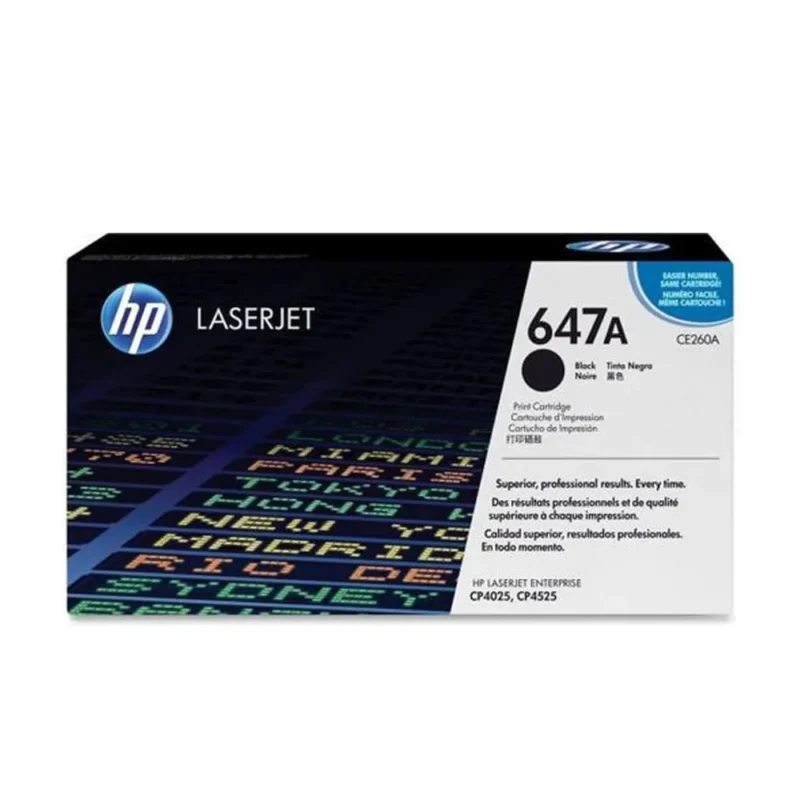 HP 647A Black Original Laserjet Toner Cartridge, CE260A