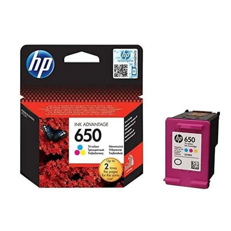 HP 650 Tri-Color Original Ink Advantage Cartridge, CZ102AE