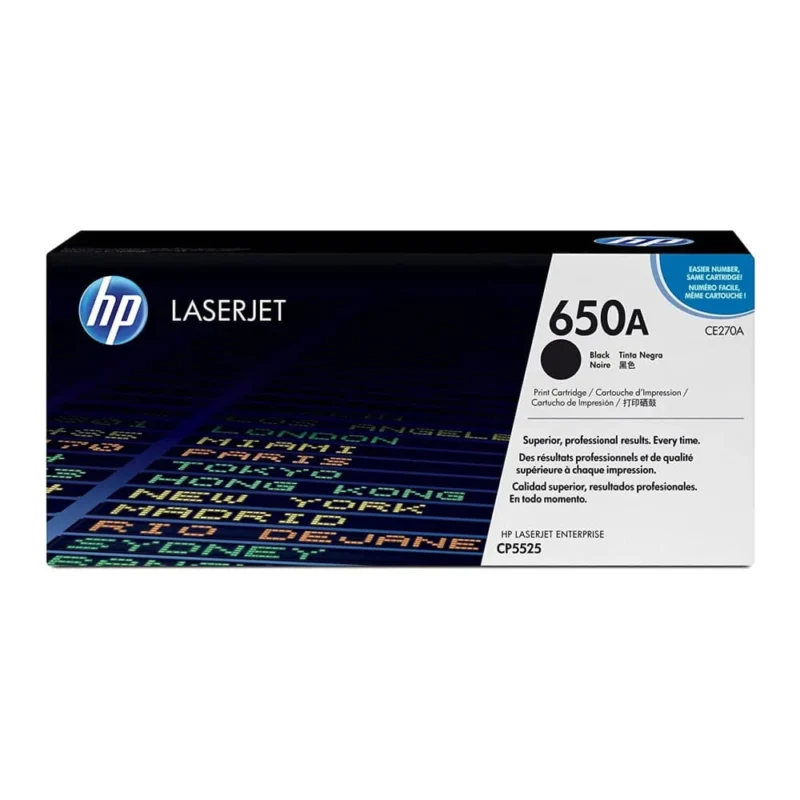 HP 650A Black Original Laserjet Toner Cartridge, CE270A