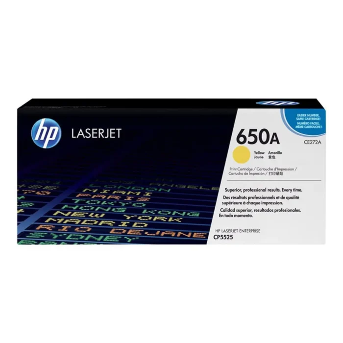 HP 650A Yellow Original LaserJet Toner Cartridge, CE272A