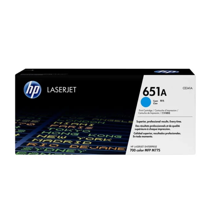 HP 651A Cyan Original LaserJet Toner Cartridge, CE341A