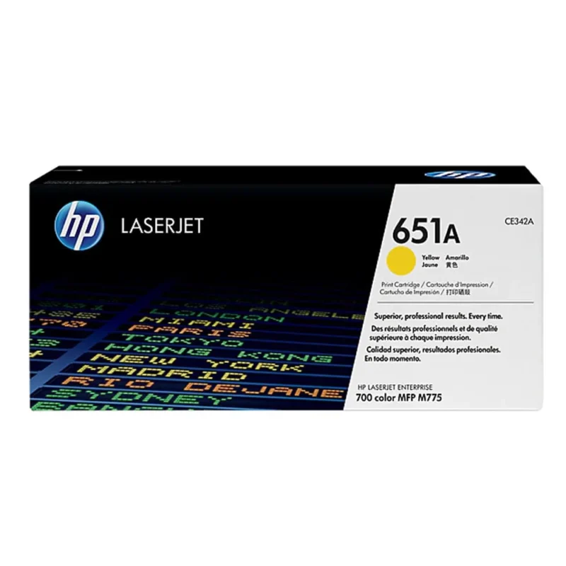 HP 651A Yellow Original LaserJet Toner Cartridge, CE342A
