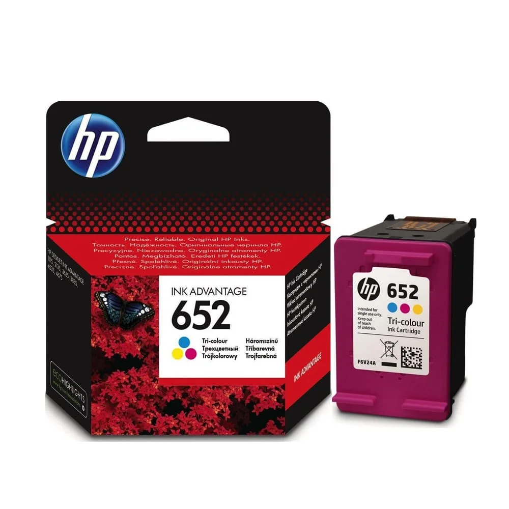 HP 652 Tri-Color Original Ink Advantage Cartridge, F6V24AE