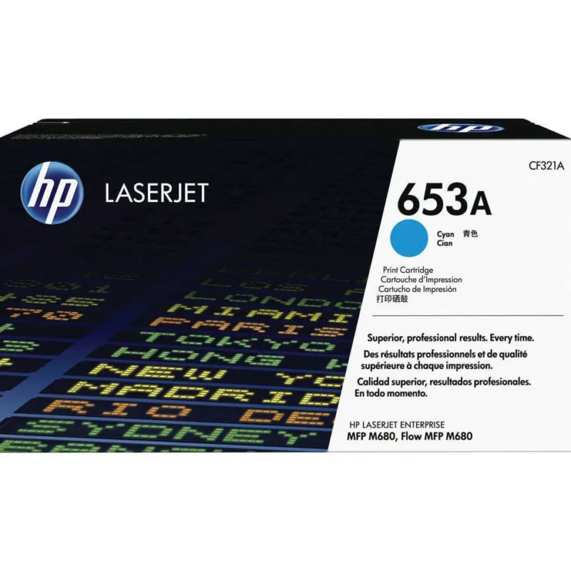 HP 653A Cyan Original LaserJet Toner Cartridge, CF321A