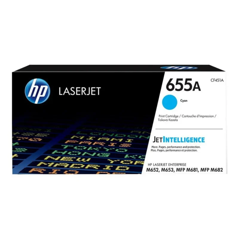 HP 655A Cyan Original LaserJet Toner Cartridge (CF451A)