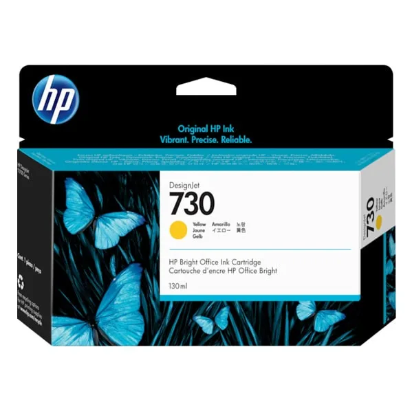 HP 730 130-ML Yellow Designjet Original Ink Cartridge, P2V64A