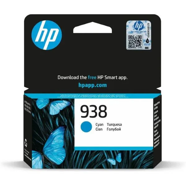 HP 938 Cyan Original Ink Cartridge, 4S6X5PE