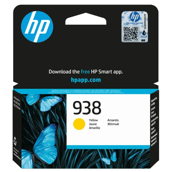 HP 938 Yellow Original Ink Cartridge, 4S6X7PE