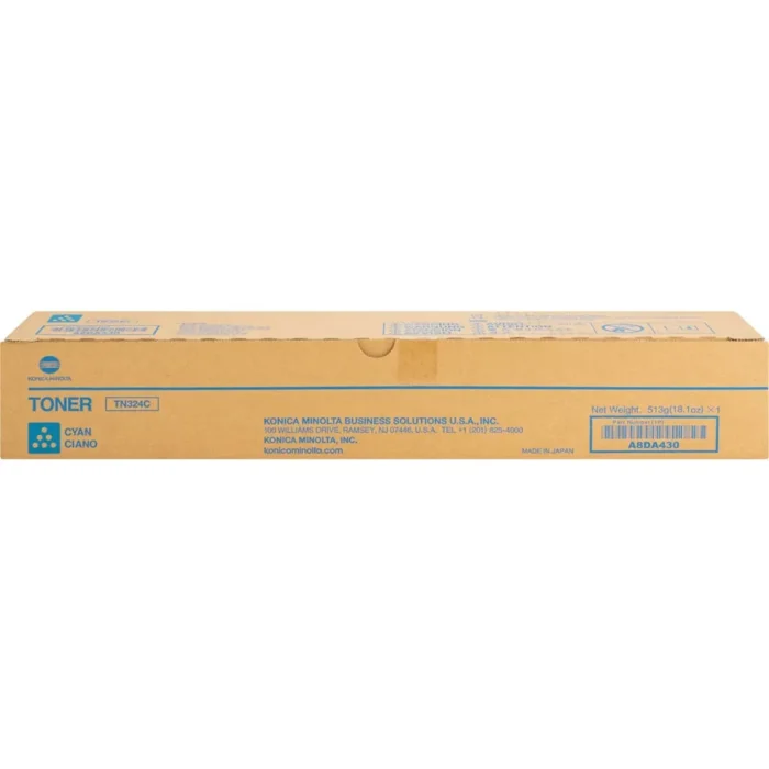 Konica Minolta TN324C Cyan Original Toner Cartridge, TN324C
