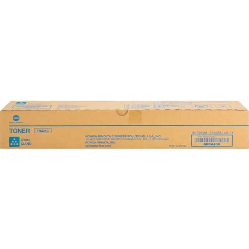 Konica Minolta TN324C Cyan Original Toner Cartridge, TN324C