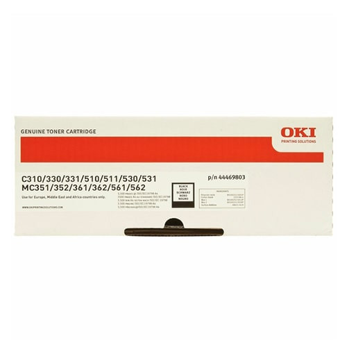 OKI C310, C330, C331, C510, C511, C530, C531, MC351, MC352, MC362, MC561, MC562 Black Original Toner Cartridge