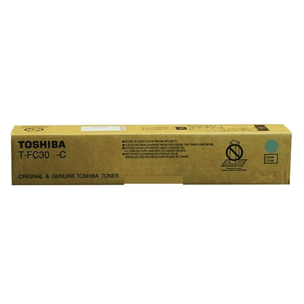 TOSHIBA TFC30 Cyan Original Toner Cartridge, T-FC30P-C